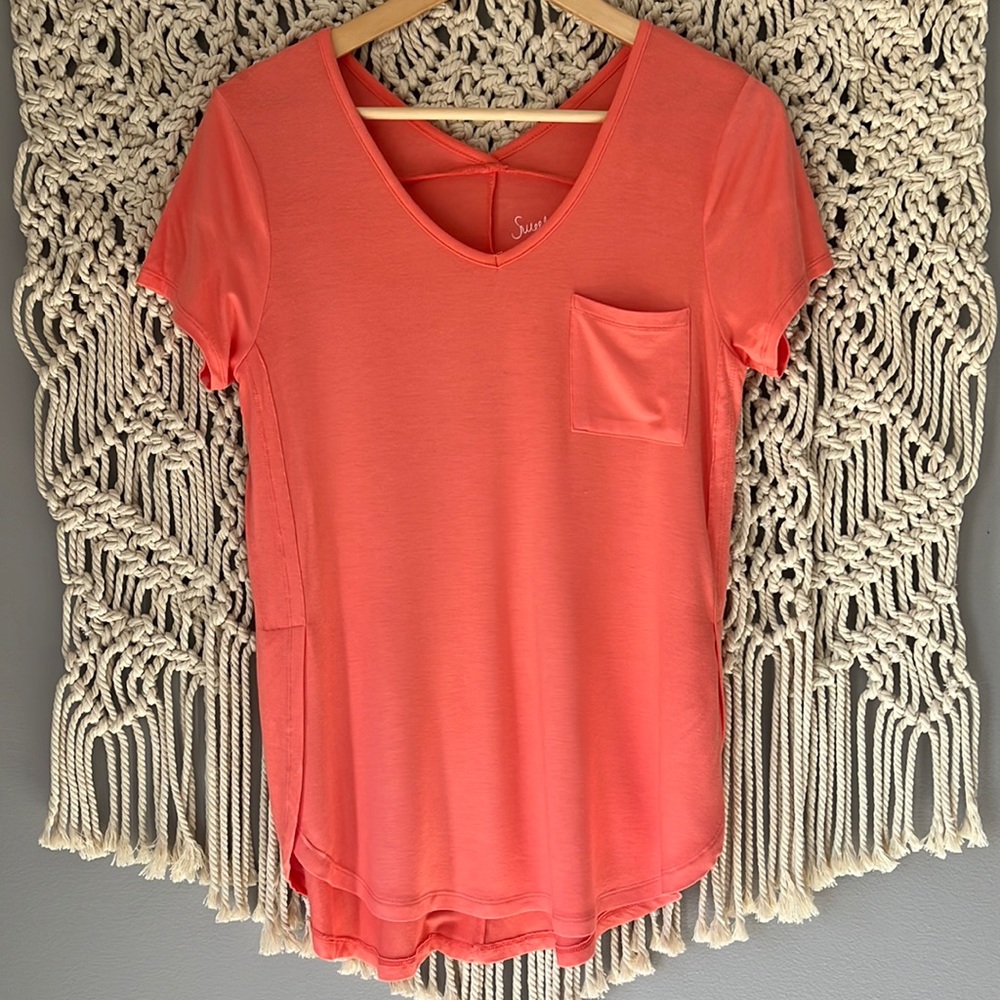 Sweet Tea’s by Pink Rose Flowy Coral T-Shirt